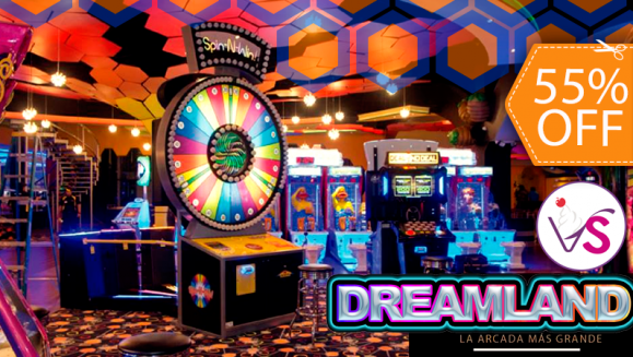 [Image: ¡Paga $10 en lugar de $21.99 por $20 de Saldo en Cualquiera de las Atracciones y Videojuegos + 1 Cono de Sorbete de Vanilla Spoon en Dreamland!m]