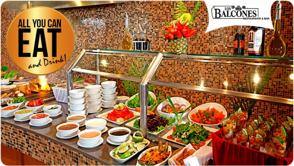 [Image: ¡Paga $34 en Lugar de $62.50 por Almuerzo o Cena Buffet ALL YOU CAN EAT AND DRINK para 2 con: Cocina Internacional, Parrillada, Barra de Ensaladas, Entremeses, Guarniciones, Postres y Más, Soda, Limonada y Té Helado + 2 Capuchinos o Chocolates!m]