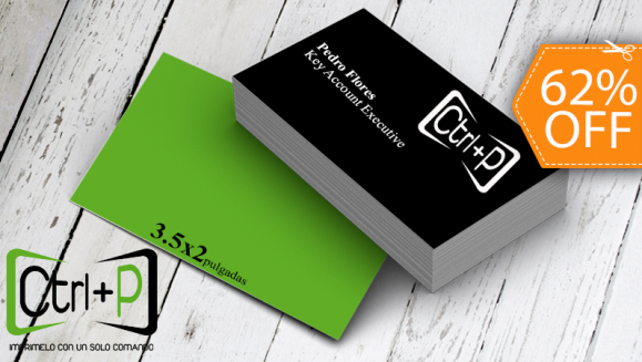 [Image: ¡Paga $15 en lugar de $39 por 400 Tarjetas de Presentación Full Color + Laminado en Ctrl+P!m]