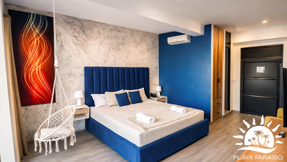 [Image: ¡Paga Q450 en Lugar de Q750 por Estadía de 1 Noche Para 2 Personas en Monterrico: Habitación Deluxe King con A/C + 1 Cama King + Ducha y Baño Privado + Televisión + Piscinas + Acceso a Playa Privada y Más!m]