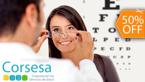 [Image: ¡Paga $95 en lugar de $190 por Paquete Oftalmológico que Incluye: Lentes de Visión Sencilla o Bifocales de Policarbonato, Blancos y con Anti-Reflejante + Aros a Elección + Examen Visual Completo en Corsesa!m]