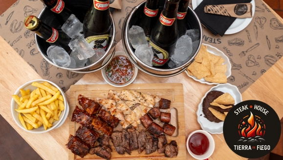 [Image: ¡After Office! ¡Paga Q299 en Vez de Q500 por Parrillada Mixta de 2 Lb que Incluye: Puyazo o Lomito + Costilla de Cerdo BBQ + Filete de Pollo + Chorizo Argentino + Chimichurri + Chirmol + 2 Acompañamientos a Elección + 1 Cubetazo de 6 Cervezas Gallo!m]