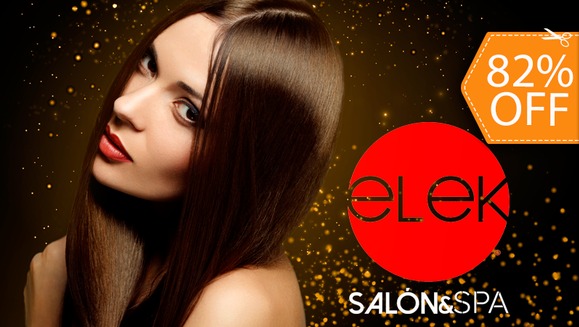 [Image: ¡Paga $10 en lugar de $57 por Tratamiento Capilar de Orofluido + Manicure Spa + Esmaltado + Corte con Estilo o Limpieza de Puntas + Planchado Bionic + Lavado + Depilación de Ceja en Elek Salón &amp; Spa!m]