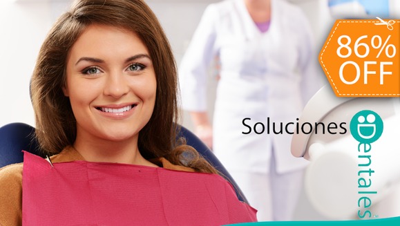 [Image: ¡Paga $20 en lugar de $142 por 2 Rellenos o 4 Sellantes de Resina + Radiografía + Limpieza con Ultrasonido + Aplicación de Flúor + Diagnóstico Intraoral + Consulta Odontológica en Soluciones Dentales!m]