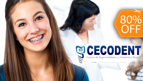 [Image: ¡Paga $95 en lugar de $475 por Colocación de Mini-Brackets Metálicos + Limpieza con Ultrasonido + Diagnóstico con Cámara Intraoral + 2 Sellantes de Resina en Cecodent!m]