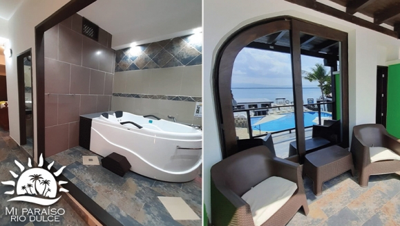 [Image: ¡Paga Q2,548 en Lugar de Q3,920 por Estadía de 3 Días y 2 Noches Para Hasta 2 Adultos y 2 Niños en Río Dulce: Habitación Suite Master con A/C + 4 Desayunos + Jacuzzi Privado + Piscinas + Balcón con Vista Panorámica + Ingreso a Museo y Más!m]