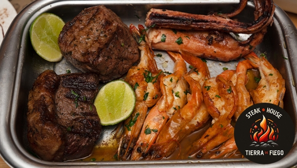 [Image: ¡Nueva Parrillada de Carnes y Mariscos! ¡Paga Q299 en Lugar de Q521 por “Maristierra" Familiar Hasta Para Compartir con: 1 Lb de Lomito o Puyazo + 1/2 Lb de Camarones + 1/2 Lb de Pulpo + 2 Guarniciones + Pichel de Bebida + 2 Postres!m]