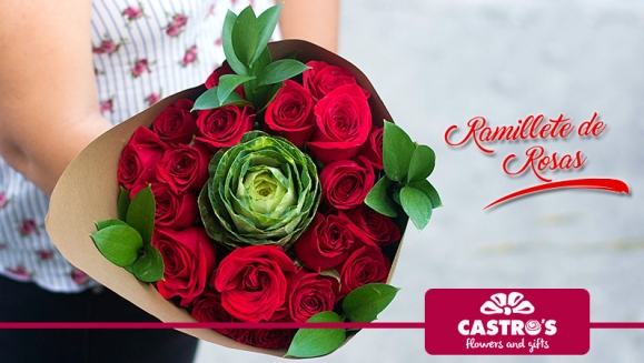 [Image: ¡Paga $25 en Lugar de $50 por Ramillete de 24 Rosas o 12 Girasoles + Globo con Helio!m]