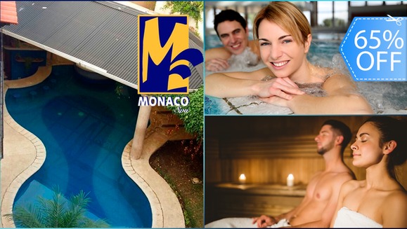 [Imagen:¡Paga Q75 en lugar de Q215 por Día de Relajación que Incluye: Sauna o Temazcal + Piscina Ilimitada + Almuerzo y Bebida a Elección en Mónaco Spa!]