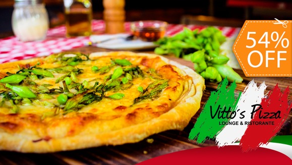 [Image: ¡Paga $12.50 en lugar de $26.98 por 2 Pizzas Súper Personales con Ingredientes a Elección + 2 Bebidas en Vitto´s Pizza!m]