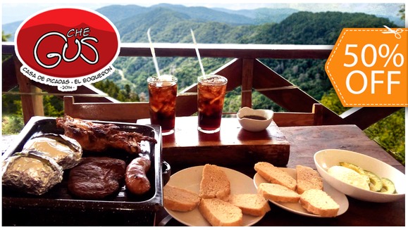 [Image: ¡Paga $19 en vez de $38 por Parrillada Argentina para 2 con: 8 Onzas de Suave Puyazo + ¼ de Pollo + 1 Chorizo Argentino + 2 Papas al Horno con Mantequilla y Perejil + 1 Cuajada + Aguacate + Pan + Aderezos + 2 Cervezas Nacionales o Sodas!m]