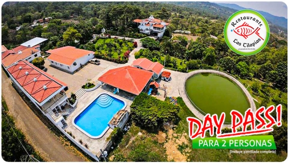 [Image: ¡Paga $20 en Vez de $40 por Day Pass + Parrillada para 2 Personas que Incluye: Uso de la Piscina + Entrada de Yuca Frita o Nachos + 6 Oz. de Lomito + 6 Oz. de Pollo + Chorizos + Casamiento + Papas + Cuajada + Chirmol + Tortillas + 4 Bebidas!m]