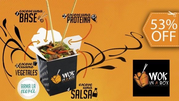 [Image: ¡Paga $9 en lugar de $18 por 2 Cajitas de Ingredientes a Elección (Wok in a Box) + 2 Bebidas!m]