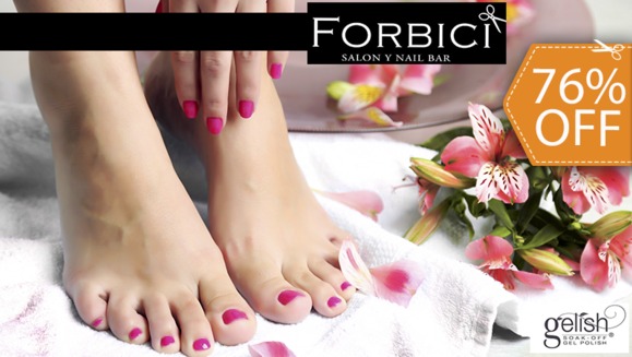 [Image: ¡Paga $12 en lugar de $50 por Manicure Spa + Pedicure Spa + Exfoliación en Manos y Pies + Maquillaje Permanente de la Marca Gelish en Manos y Pies!m]