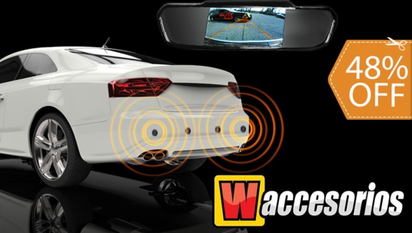 [Image: ¡Paga $130 en lugar de $250 por Retrovisor con Cámara de Reversa + Sensores de Retroceso!m]