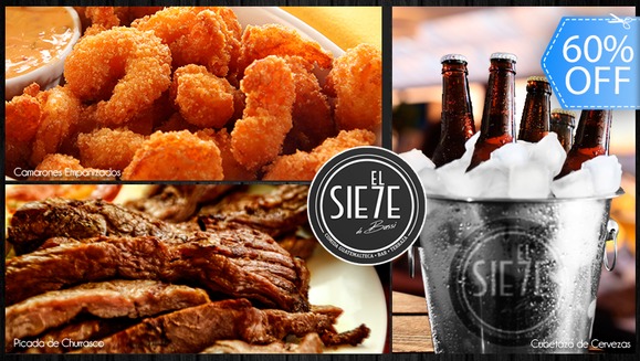 [Image: ¡Paga Q99 en lugar de Q245 por Exquisito Combo para 2: Entrada Mar y Tierra de 8 Oz con Camarones Empanizados + Picada de Churrasco + Cubetazo de Cerveza a Elección!m]