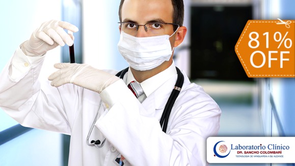 [Image: ¡Paga $25 en lugar de $135 por Paquete de 19 Exámenes de Laboratorio para Evaluación de Rutina con: Glucosa, Colesterol, Triglicéridos, Ácido Úrico, Nitrógeno de Urea, Creatinina y Más + Evaluación Integral!m]