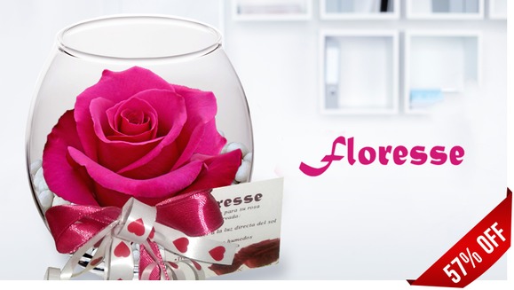 [Image: ¡Paga $15 en lugar de $35 por Delicado Arreglo de Rosa Preservada en Base de Cristal! ¡Solo 100 Disponibles!m]