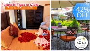 [Imagen:¡Paga Q499 en Lugar de Q855 por Estadía Romántica para 2 con: 1 Noche de Hospedaje + Decoración con Pétalos de Rosa + Fresas con Chocolate + 1 Botella de Vino Tinto + 2 Desayunos Típicos Chapines + Impuestos Incluidos!]