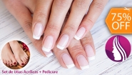 [Imagen:¡Paga $12 en Lugar de $48 por Set de Uñas Acrílicas a Elección: French, Cover, Baby Bommer o Baby Color + Manicure Express + Pedicure Express con Esmaltado Permanente!]