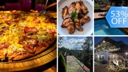 [Image: ¡Paga Q199 en Lugar de Q425 por Combo hasta para 6 Personas: 3 Pizzas Grandes a Elección Entre Hawaiana, Peperoni, Vegetariana o Margarita o 3 Porciones de Alitas Para Compartir + 2 Picheles de Bebida!m]