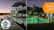 [Image: ¡Playa, Lancha y Relax! ¡Paga $390 en Lugar de $749 por Escapada Náutica Premium Hasta Para 9 Personas que Incluye: Estadía de 1 Noche en Isola Beach House, Costa del Sol + Paseo en Lancha Deportiva al Atardecer por el Estero Jaltepec!m]