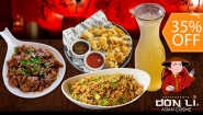 [Image: ¡Date un Gusto Asiático en Don Li! ¡Paga $20 en Lugar de $30.95 Por Menú para 2: Pollo Teriyaki + Arroz Cantones Vegetariano + Orden de Wantán de Pollo + Pichel de Té Helado!m]