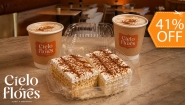 [Image: ¡Dulce Antojo Para 2! ¡Paga $6 en Lugar de $10.20 por 2 Porciones de Postre Tres Leches + 2 Capuchinos de 8 Oz!m]